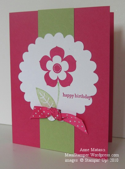 Petal Pizazz Stampin' Up! Melon Mambo Certainly Celery