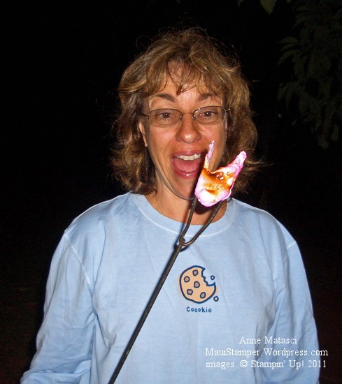 Cheryl with a roasted Peep