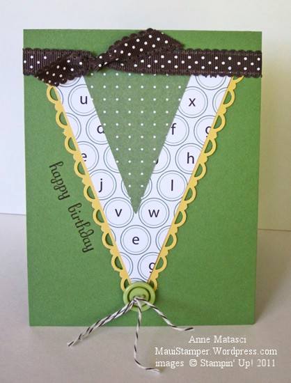 Garden Green Pennant Birthday card