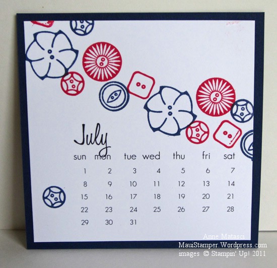 July 2012 Easel Calendar