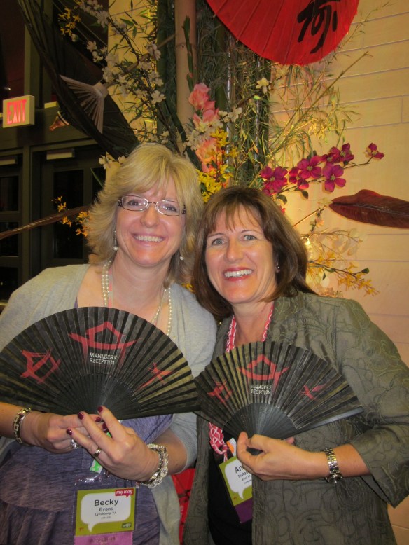 Anne and Becky at Manager's Reception 2012