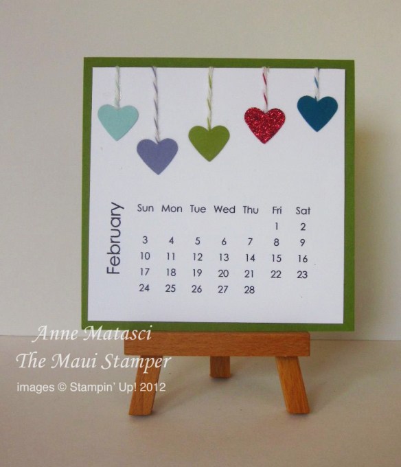 Maui Stamper February 2013 calendar