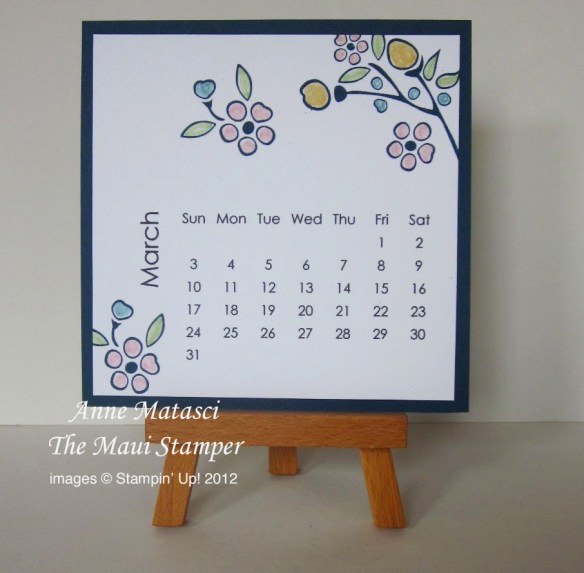 Maui Stamper March 2013 calendar