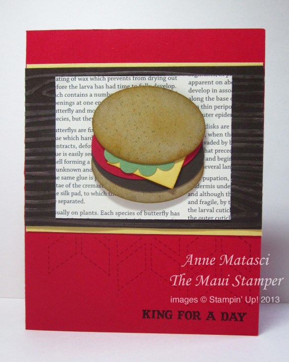 Stampin' Up! Maui Stamper Manly Burger Card