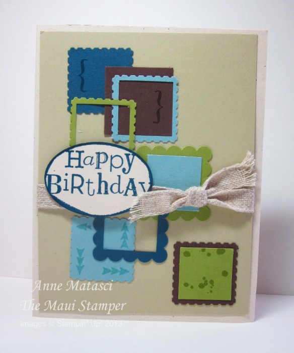 Stampin' Up! Maui Stamper Manly Squares Birthday