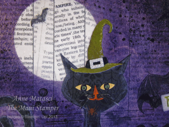 Maui Stamper mixed media Best of Halloween Cat