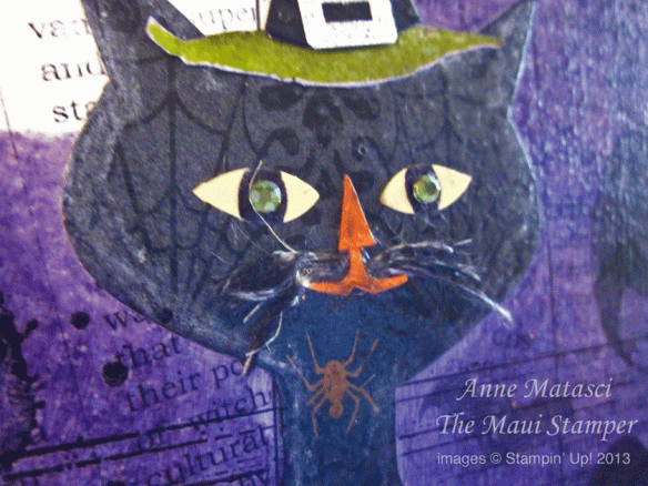 Maui Stamper mixed media Best of Halloween Cat