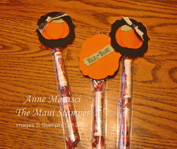 Maui Stamper Halloween Pumpkin Smarties Treats handmade gift