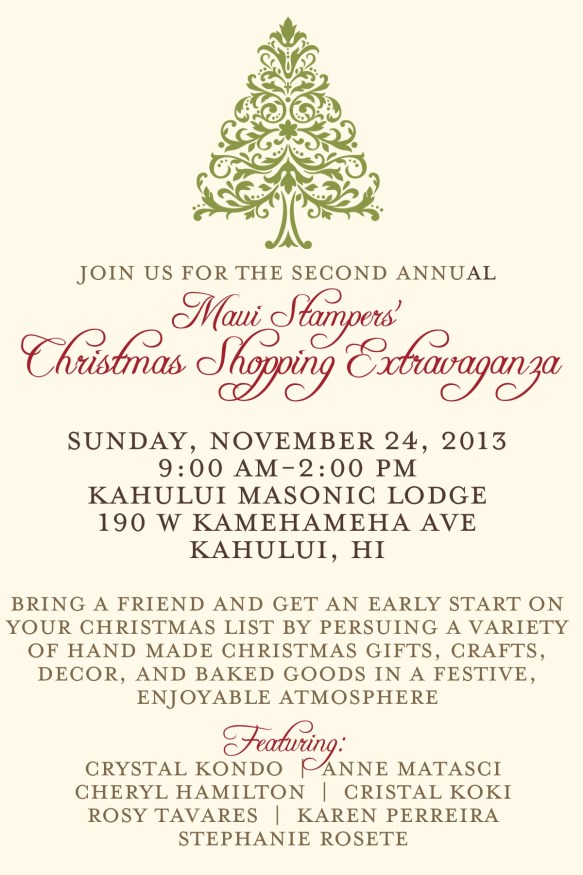 Maui Stampers Christmas Craft Fair November 24 2013