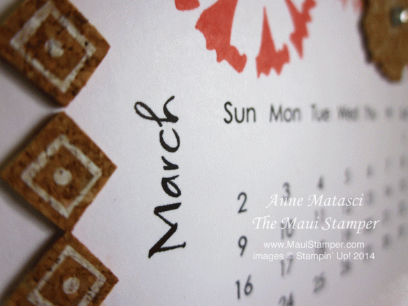 Maui Stamper Easel Calendar March 2014 Petal Parade