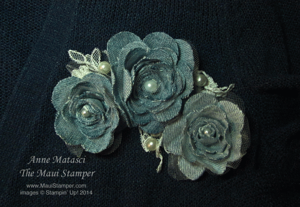 Maui Stamper Spiral Flower Originals Die Denim Flowers