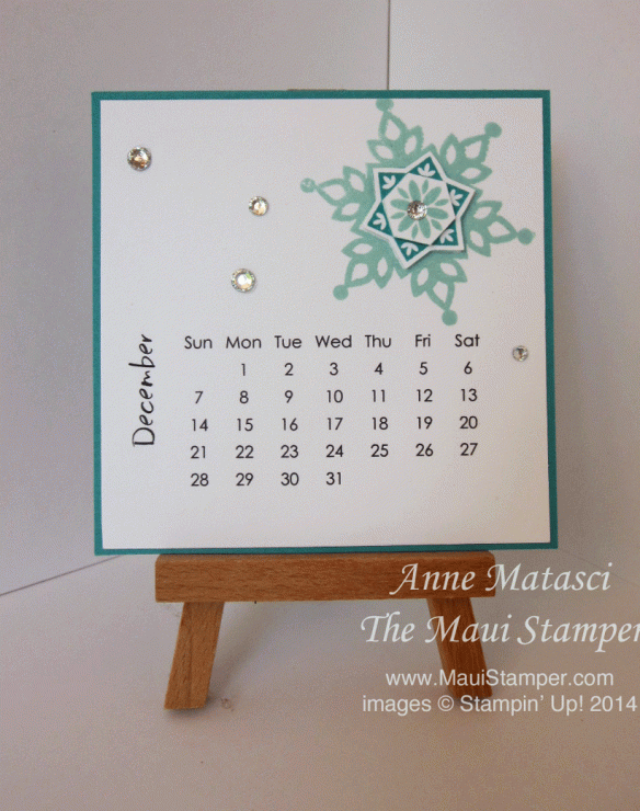 Maui Stamper December 2014 DIY Easel Calendar