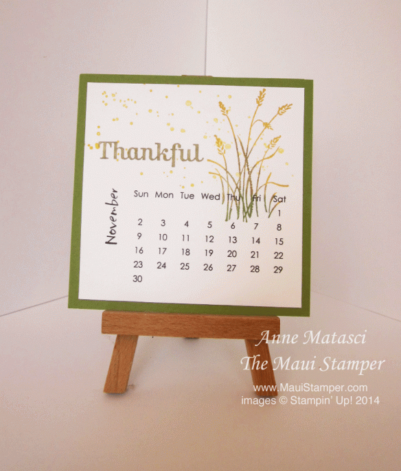 Maui Stamper November 2014 DIY Easel Calendar