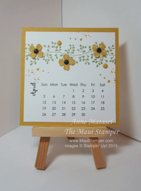 Maui Stamper April 2015 DIY Easel Calendar