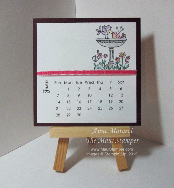 Maui Stamper June 2015 Easel Calendar