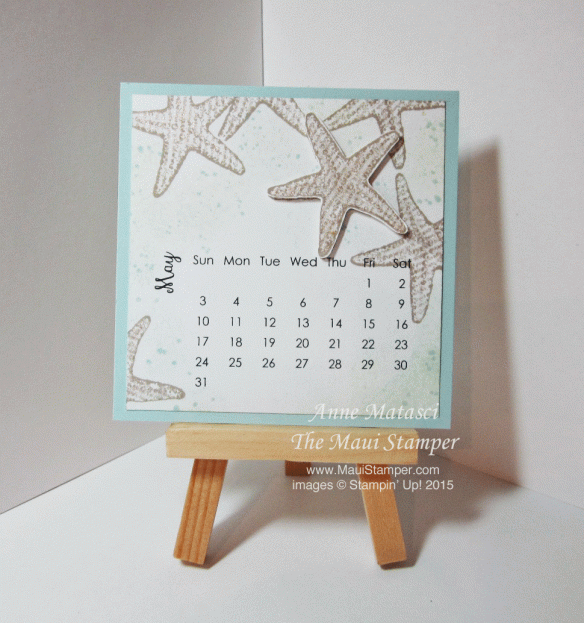 Maui Stamper May 2015 Easel Calendar