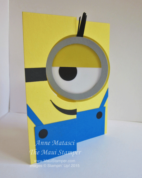 Maui Stamper Minion Circle Flip card