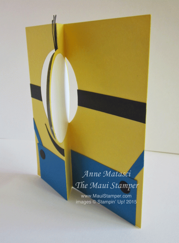 Maui Stamper Minion Circle Flip card