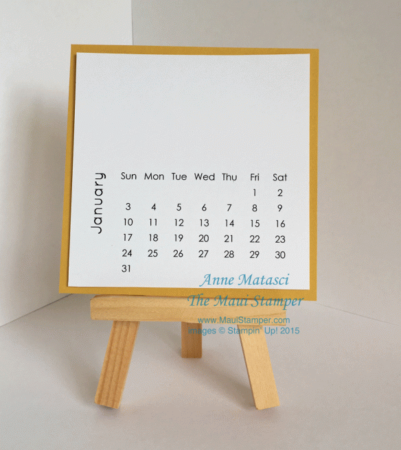 Maui Stamper 2016 DIY Easel Calendar KIT