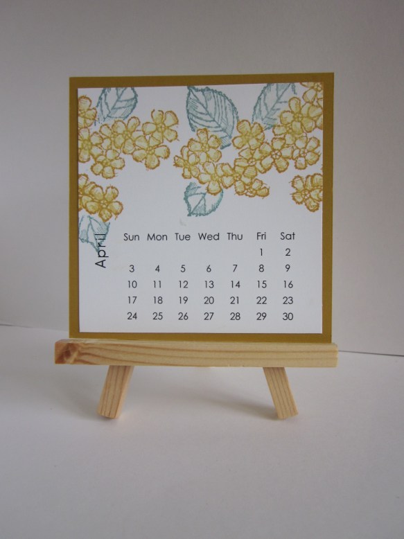 Maui Stamper DIY Easel Calendar April 2016