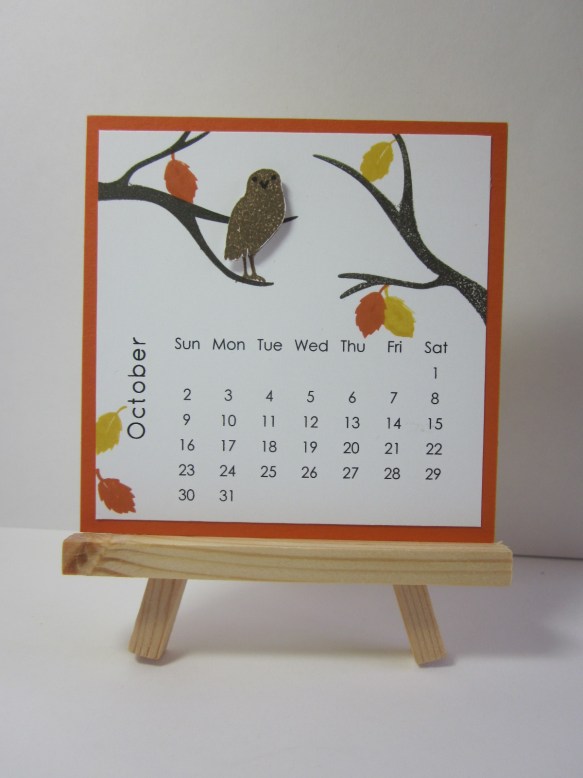 Maui Stamper DIY Easel Calendar October 2016