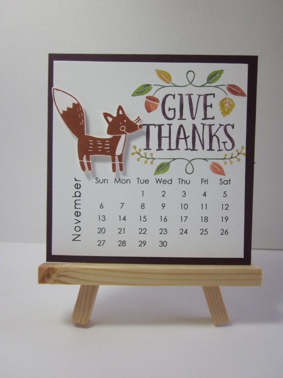 Maui Stamper DIY Easel Calendar November 2016