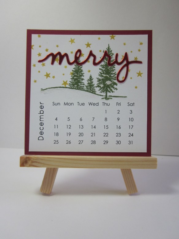 Maui Stamper DIY Easel Calendar December 2016