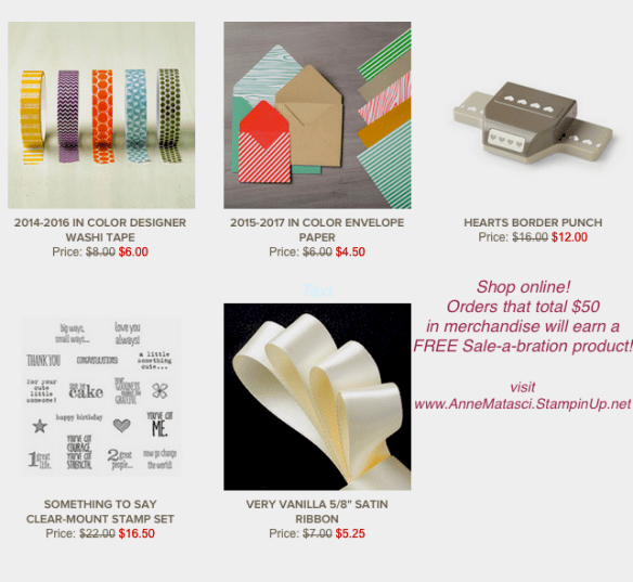 Stampin' Up! Weekly Deals January 12-18, 2016