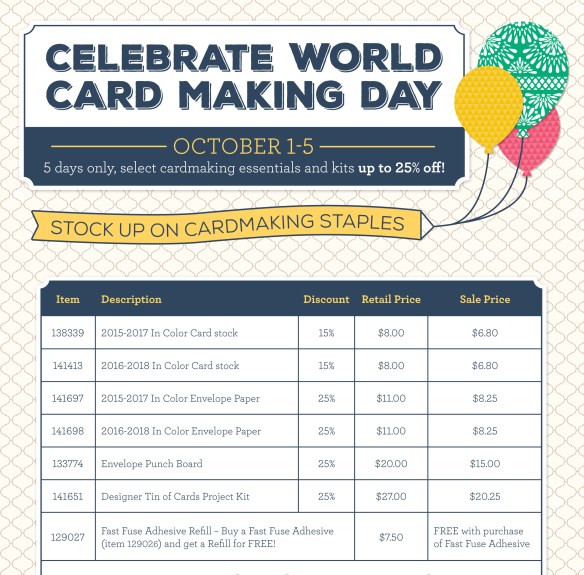Maui Stamper World Card Making Day Specials October 1-5 2016
