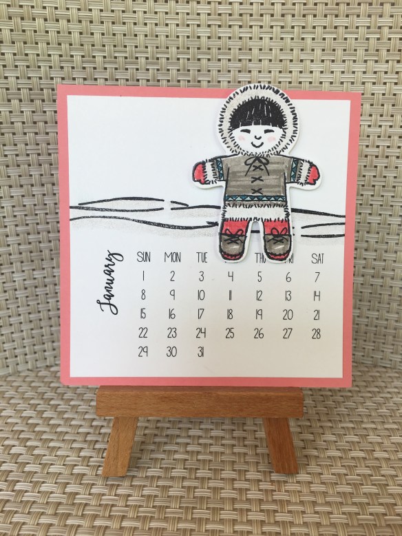 Maui Stamper 2017 DIY Easel Calendar January