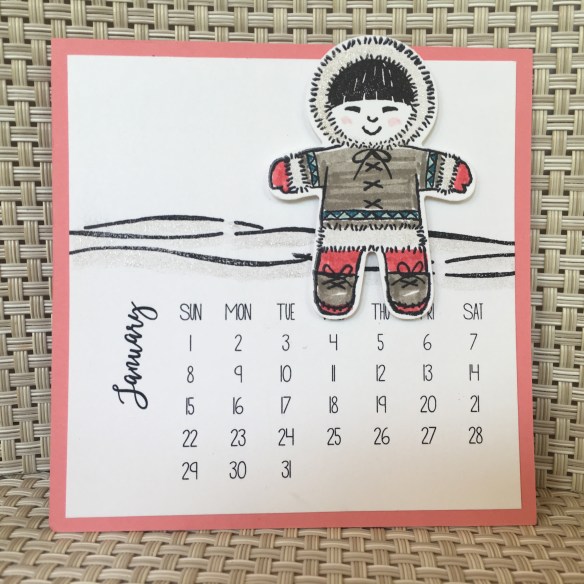 Maui Stamper 2017 DIY Easel Calendar January