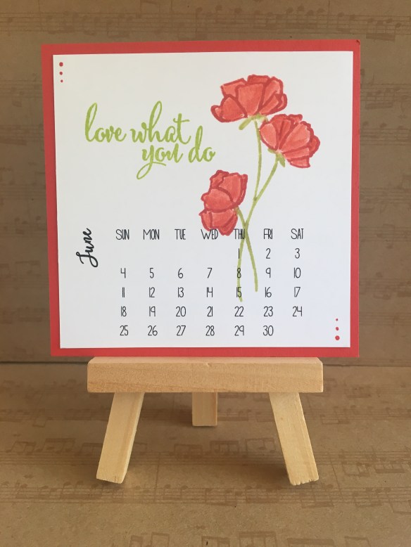 Maui Stamper Stampin' Up! Love What You Do DIY Calendar June 2018