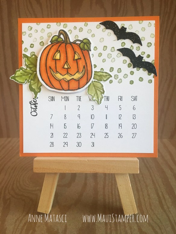 Maui Stamper Stampin' Up! Seasonal Chums DIY Easel Calendar October 2018