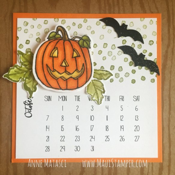 Maui Stamper Stampin' Up! Seasonal Chums DIY Easel Calendar October 2018
