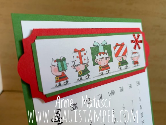 Maui Stampers Stampin' Up! DIY Easel Calendar 2018 Santa's Workshop