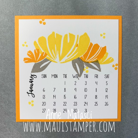 Maui Stamper Stampin' Up! Bloom By Bloom 2019 DIY Easel Calendar January