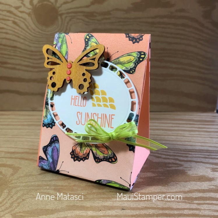 Maui Stamper Stampin' Up! Gift Bag Tent Box Botanical Butterfly DSP SAB 2019