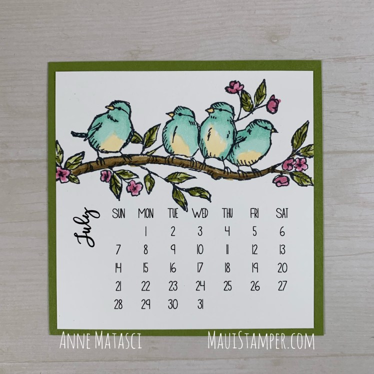 Maui Stamper Stampin Up DIY Calendar July 2019
