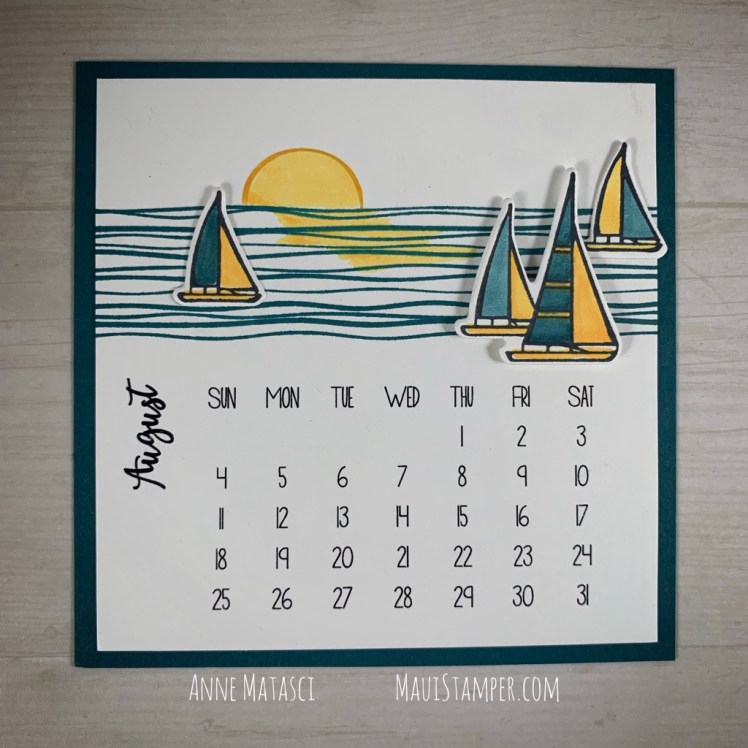 Maui Stamper Stampin Up DIY Easel Calendar Lilypad Lake July 2019