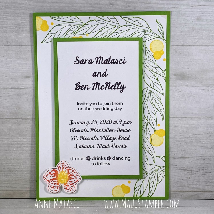 Maui Stamper Stampin' Up! Ben and Sara Invitation