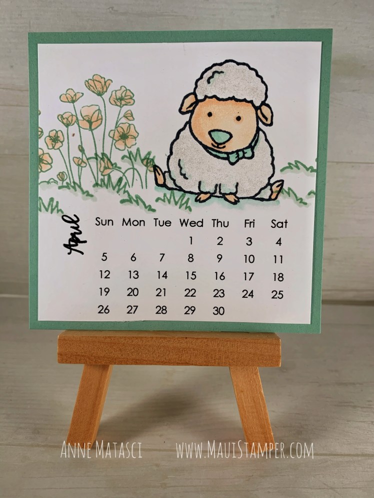 Maui Stamper Stampin Up DIY Easel Calendar April 2020