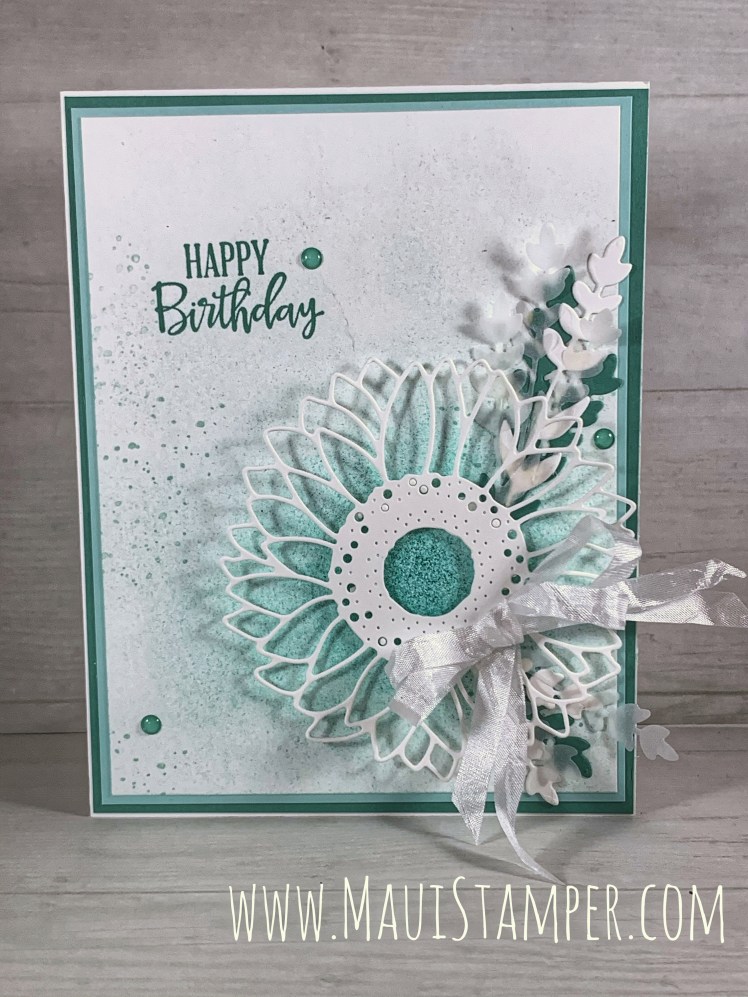 Maui Stamper Stampin Up Celebrate Sunflowers in Just Jade