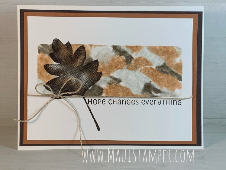Maui Stamper Stampin Up Acrylic Block Watercolor Technique Love of Leaves