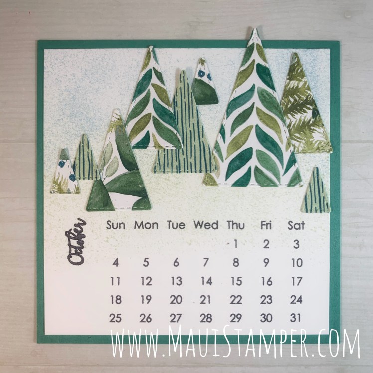 Maui Stamper Stampin Up October 2020 DIY Easel Calendar Stitched Triangles