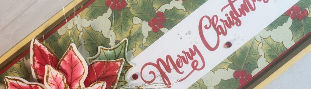 Maui Stamper Stampin Up Poinsettia Place Slimline card handmade with custom envelope