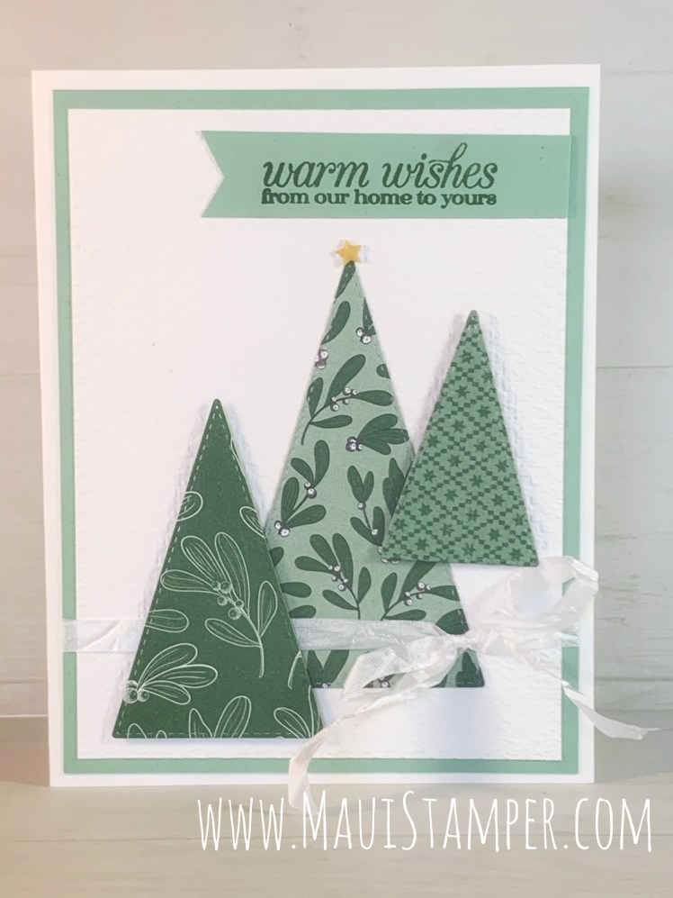 Maui Stamper Stampin Up Tis the Seasons Stitched Triangle Tree handmade card