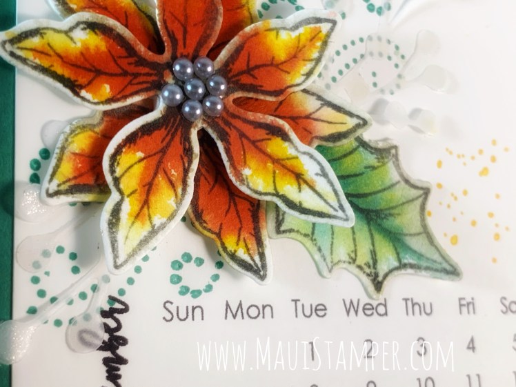 Maui Stamper Stampin Up Poinsettia Petals December 2020 DIY Easel Calendar