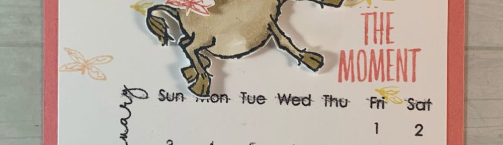 Maui Stamper 2021 January Easel Calendar Darling Donkeys Enjoy the Moment