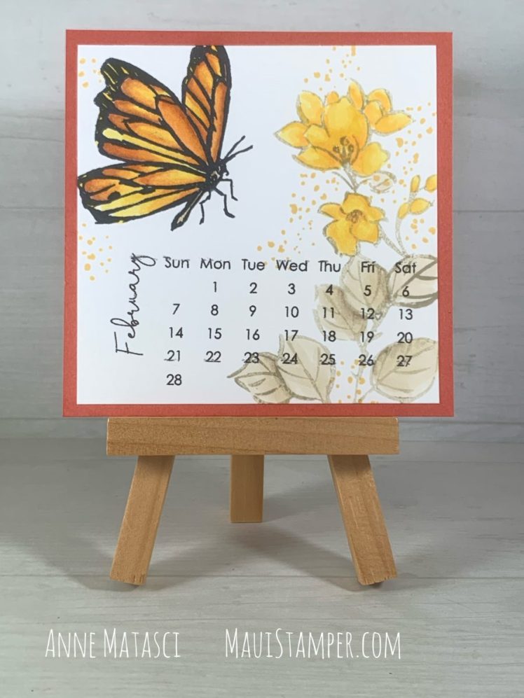 Maui Stamper Stampin Up DIY Easel Calendar February 2021 A Touch of Ink Sale-a-bration