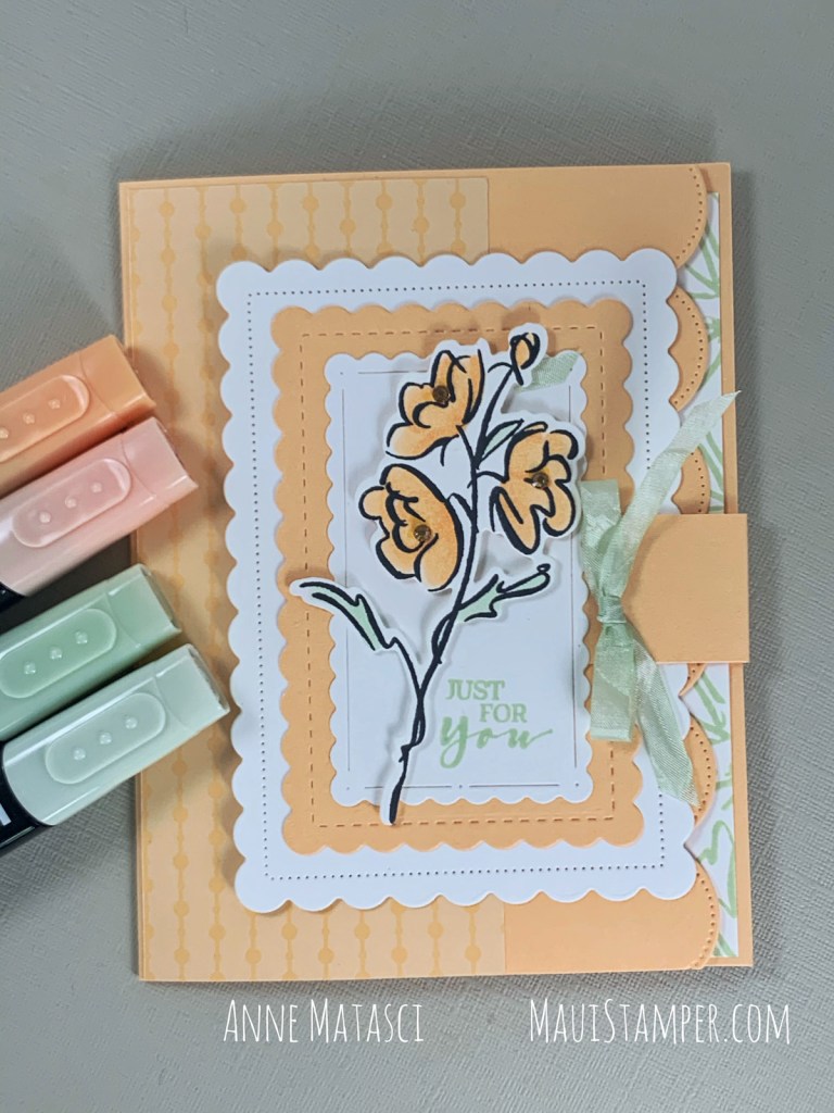 Maui Stamper Stampin Up Color and Contour Stampin Blends #handmadecard #DIY #makeacardsendacard #fancyfold